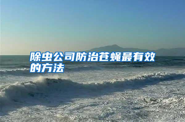 除蟲(chóng)公司防治蒼蠅最有效的方法