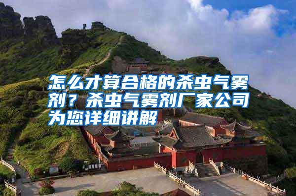 怎么才算合格的殺蟲氣霧劑？殺蟲氣霧劑廠家公司為您詳細(xì)講解