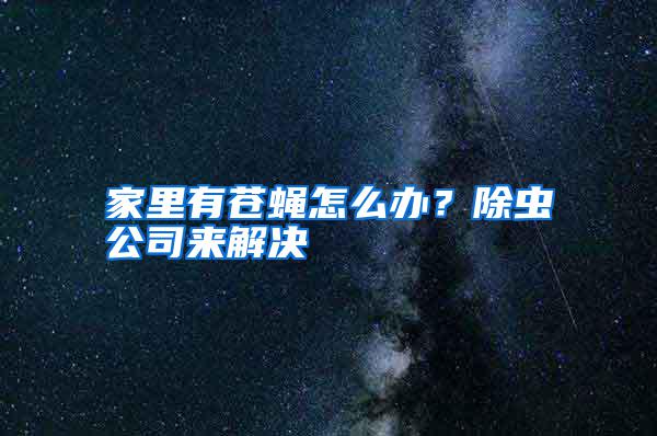 家里有蒼蠅怎么辦？除蟲(chóng)公司來(lái)解決