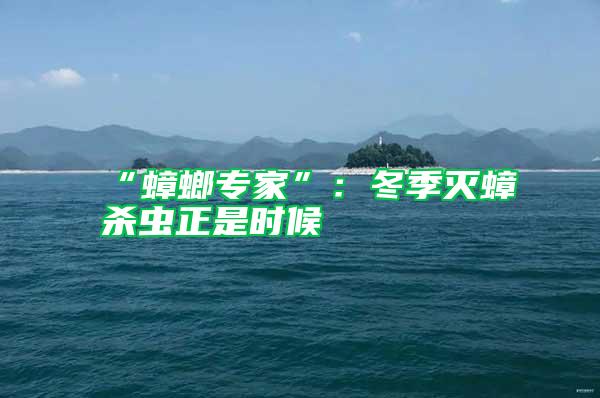 “蟑螂專(zhuān)家”：冬季滅蟑殺蟲(chóng)正是時(shí)候