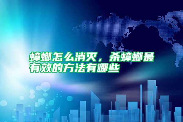 蟑螂怎么消滅，殺蟑螂最有效的方法有哪些