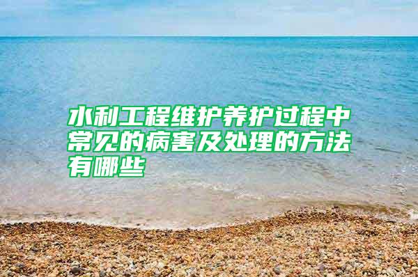 水利工程維護(hù)養(yǎng)護(hù)過(guò)程中常見(jiàn)的病害及處理的方法有哪些