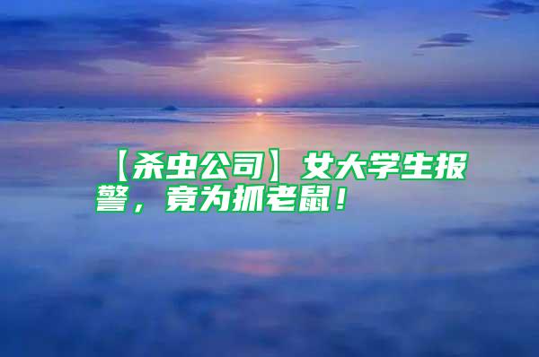 【殺蟲公司】女大學(xué)生報(bào)警，竟為抓老鼠！