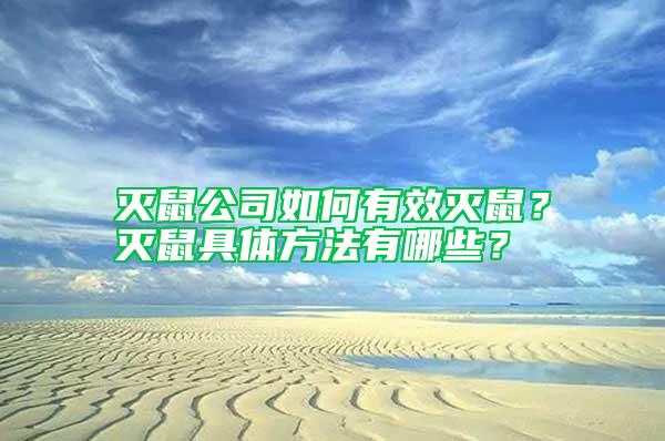 滅鼠公司如何有效滅鼠？滅鼠具體方法有哪些？