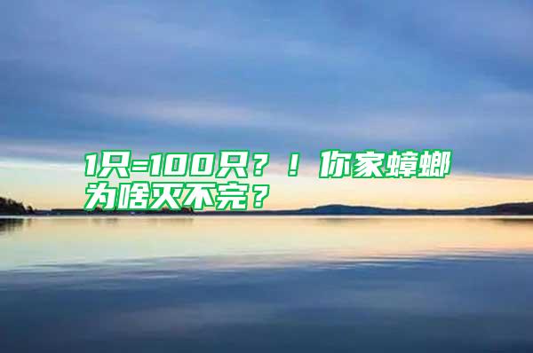 1只=100只？！你家蟑螂為啥滅不完？
