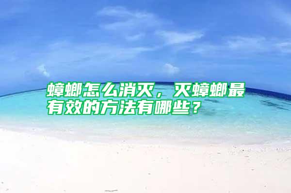 蟑螂怎么消滅，滅蟑螂最有效的方法有哪些？