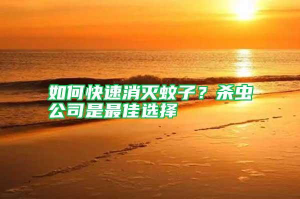 如何快速消滅蚊子？殺蟲公司是最佳選擇