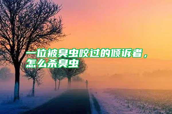 一位被臭蟲咬過的傾訴者，怎么殺臭蟲