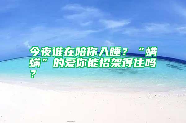 今夜誰在陪你入睡？“螨螨”的愛你能招架得住嗎？