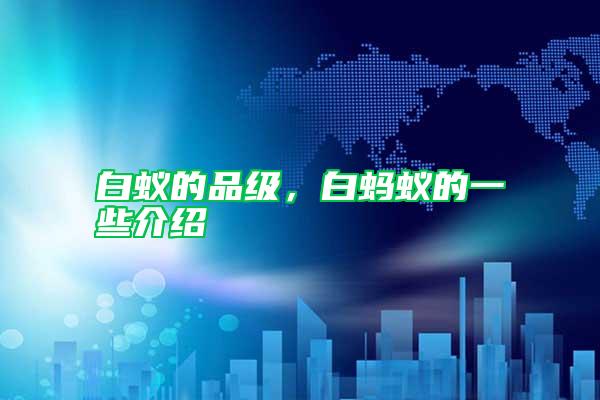 白蟻的品級(jí)，白螞蟻的一些介紹