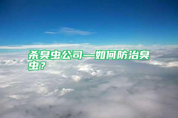 殺臭蟲公司—如何防治臭蟲？