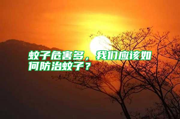 蚊子危害多，我們應該如何防治蚊子？