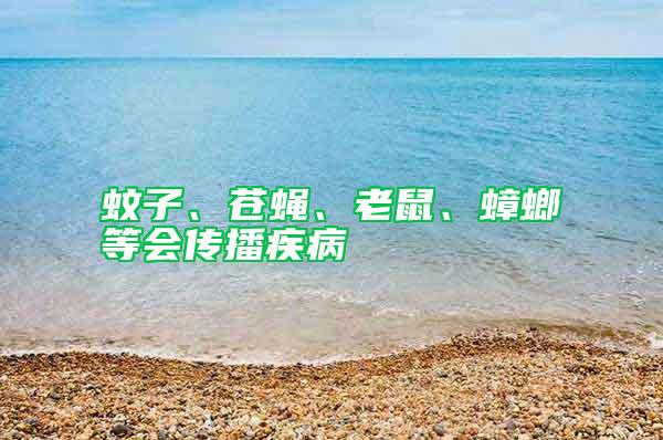 蚊子、蒼蠅、老鼠、蟑螂等會傳播疾病