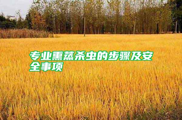 專業(yè)熏蒸殺蟲的步驟及安全事項(xiàng)