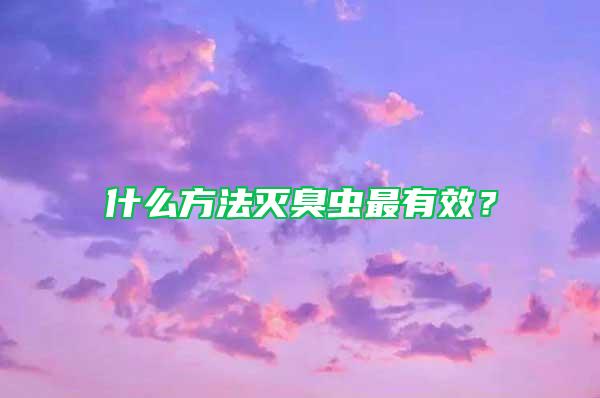 什么方法滅臭蟲(chóng)最有效？