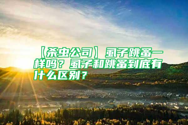 【殺蟲(chóng)公司】虱子跳蚤一樣嗎？虱子和跳蚤到底有什么區(qū)別？