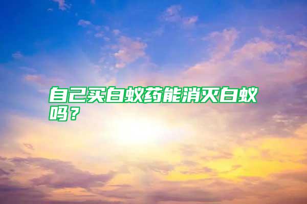 自己買白蟻藥能消滅白蟻嗎？