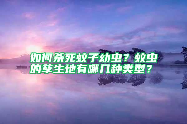 如何殺死蚊子幼蟲？蚊蟲的孳生地有哪幾種類型？