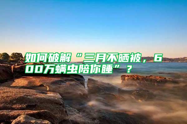 如何破解“三月不曬被，600萬螨蟲陪你睡”？