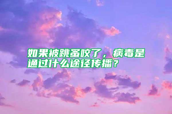 如果被跳蚤咬了，病毒是通過什么途徑傳播？