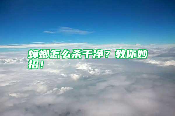 蟑螂怎么殺干凈？教你妙招！