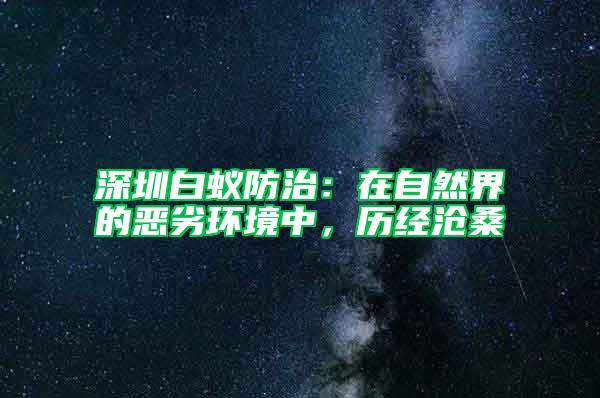 深圳白蟻防治：在自然界的惡劣環(huán)境中，歷經(jīng)滄桑