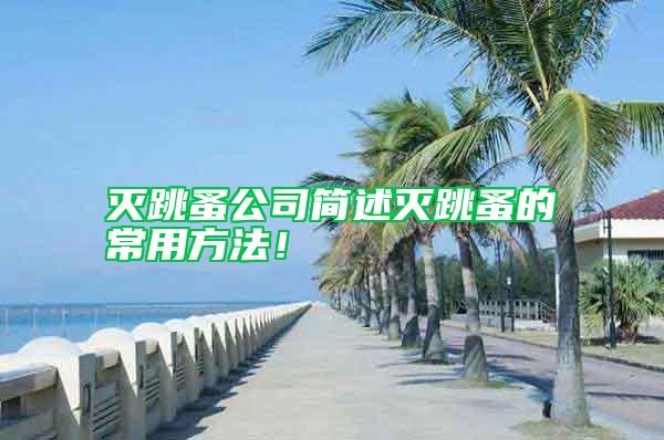 滅跳蚤公司簡述滅跳蚤的常用方法！