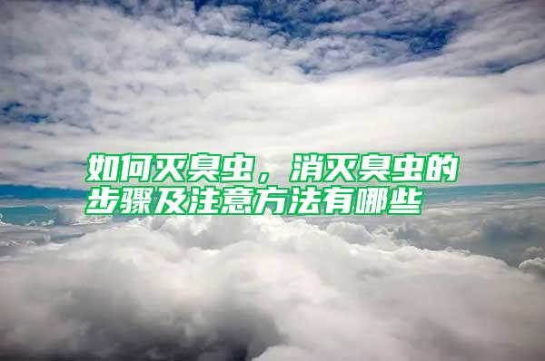 如何滅臭蟲，消滅臭蟲的步驟及注意方法有哪些