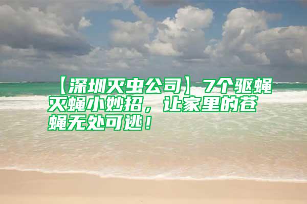 【深圳滅蟲公司】7個(gè)驅(qū)蠅滅蠅小妙招，讓家里的蒼蠅無(wú)處可逃！