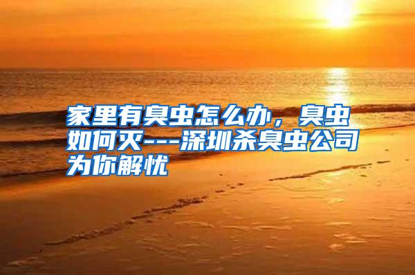 家里有臭蟲怎么辦，臭蟲如何滅---深圳殺臭蟲公司為你解憂