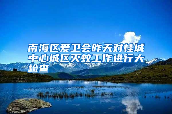 南海區(qū)愛衛(wèi)會昨天對桂城中心城區(qū)滅蚊工作進(jìn)行大檢查