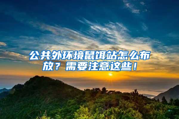 公共外環(huán)境鼠餌站怎么布放？需要注意這些！