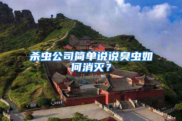 殺蟲公司簡單說說臭蟲如何消滅？