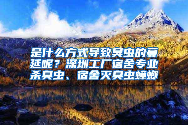 是什么方式導致臭蟲的蔓延呢？深圳工廠宿舍專業(yè)殺臭蟲、宿舍滅臭蟲蟑螂