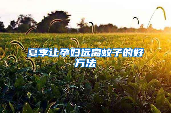 夏季讓孕婦遠(yuǎn)離蚊子的好方法