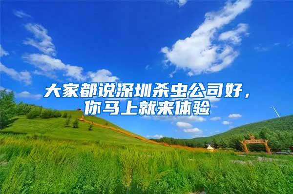 大家都說深圳殺蟲公司好，你馬上就來體驗