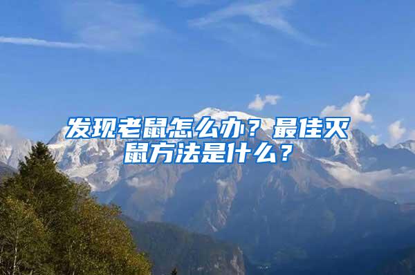 發(fā)現(xiàn)老鼠怎么辦？最佳滅鼠方法是什么？
