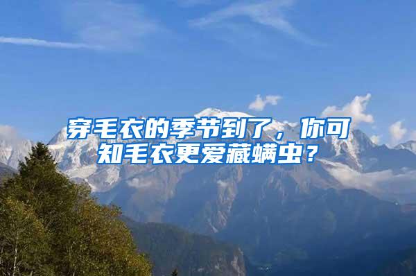 穿毛衣的季節(jié)到了，你可知毛衣更愛(ài)藏螨蟲？