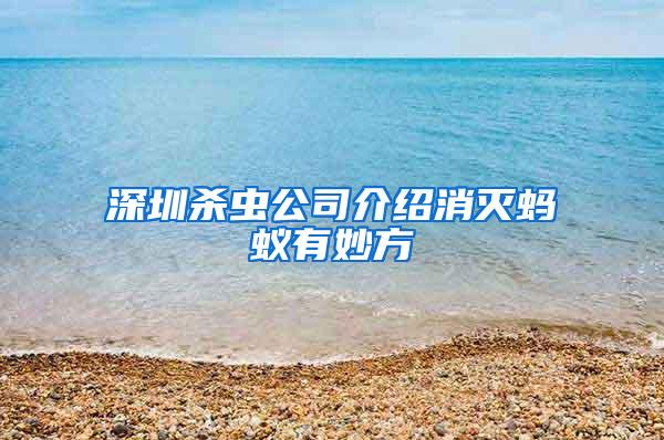 深圳殺蟲(chóng)公司介紹消滅螞蟻有妙方