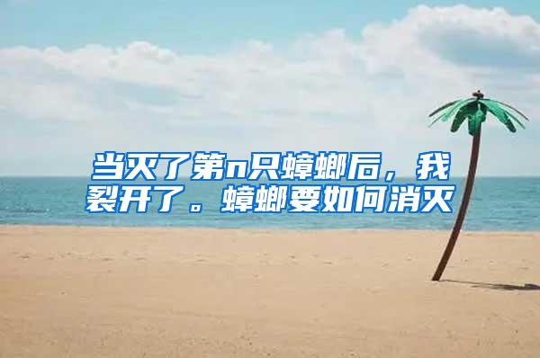 當(dāng)滅了第n只蟑螂后，我裂開了。蟑螂要如何消滅