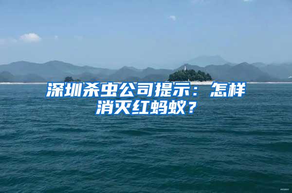 深圳殺蟲公司提示：怎樣消滅紅螞蟻？