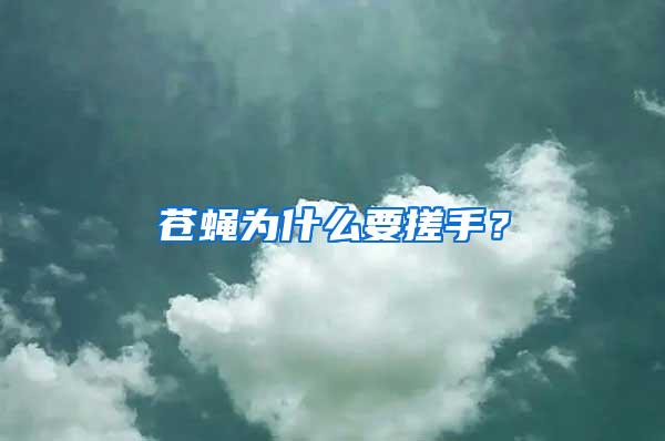 蒼蠅為什么要搓手？