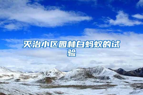 滅治小區(qū)園林白螞蟻的試驗(yàn)