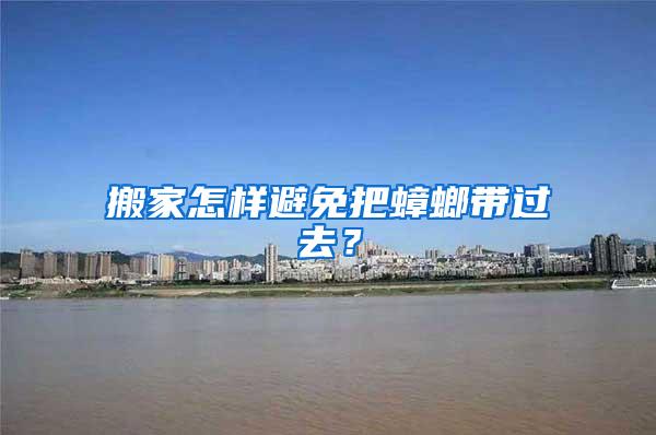 搬家怎樣避免把蟑螂帶過去？