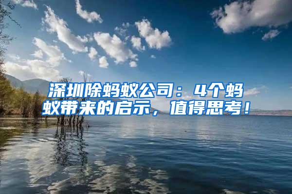 深圳除螞蟻公司：4個螞蟻帶來的啟示，值得思考！