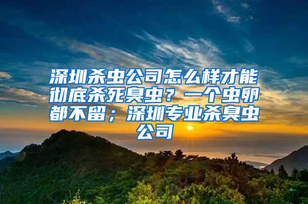 深圳殺蟲公司怎么樣才能徹底殺死臭蟲？一個蟲卵都不留；深圳專業(yè)殺臭蟲公司