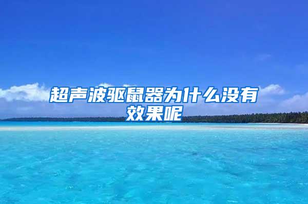 超聲波驅(qū)鼠器為什么沒有效果呢