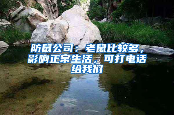 防鼠公司：老鼠比較多，影響正常生活，可打電話給我們