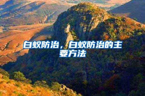 白蟻防治，白蟻防治的主要方法