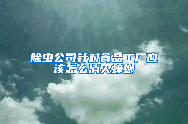 除蟲(chóng)公司針對(duì)食品工廠應(yīng)該怎么消滅蟑螂